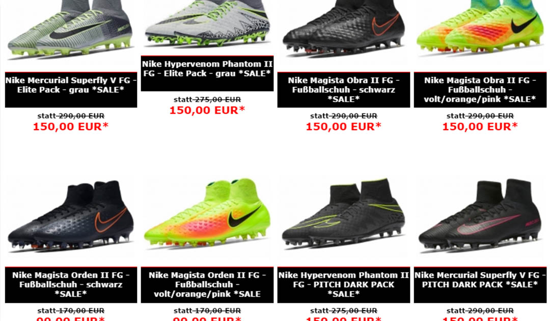 Nike Hypervenom Phantom II 118 Euro Nike Mercurial Vapor X Tech